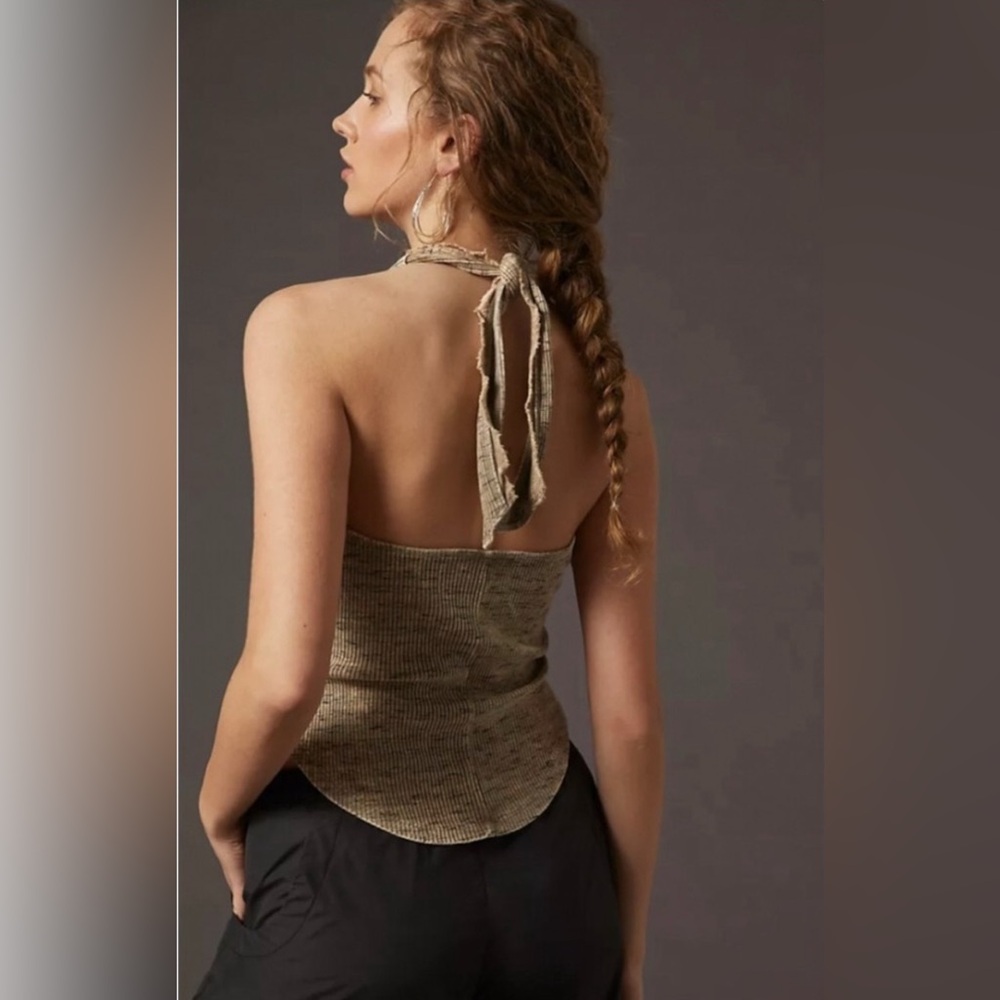 Anthropologie Pilcro Henley Moss Halter Top Women’s - Picture 3 of 15